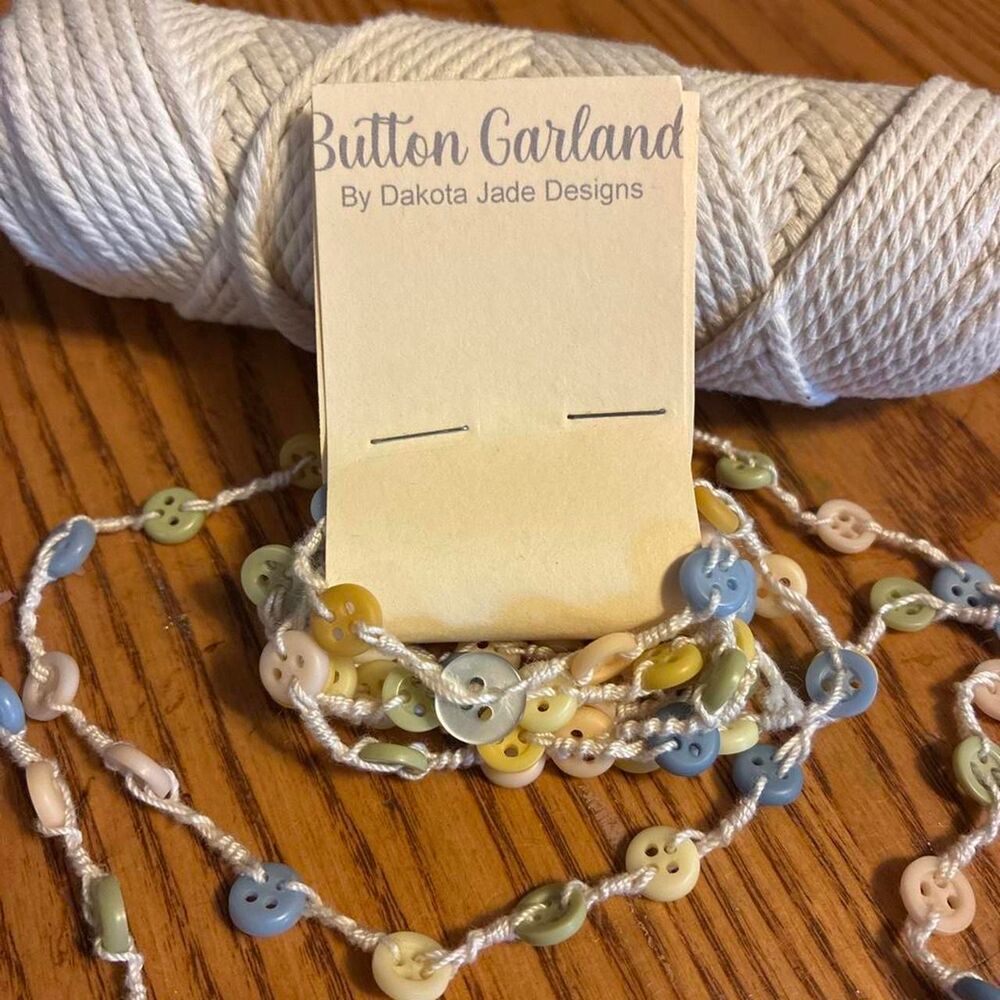 Light and Tiny Button Garland, 3 Feet